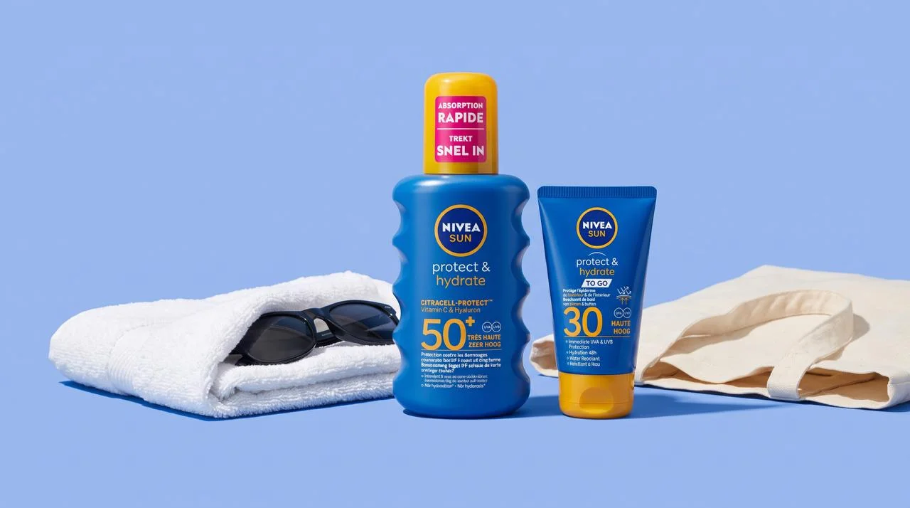 Nivea Sun sunscreen shot as creative photography in brand style